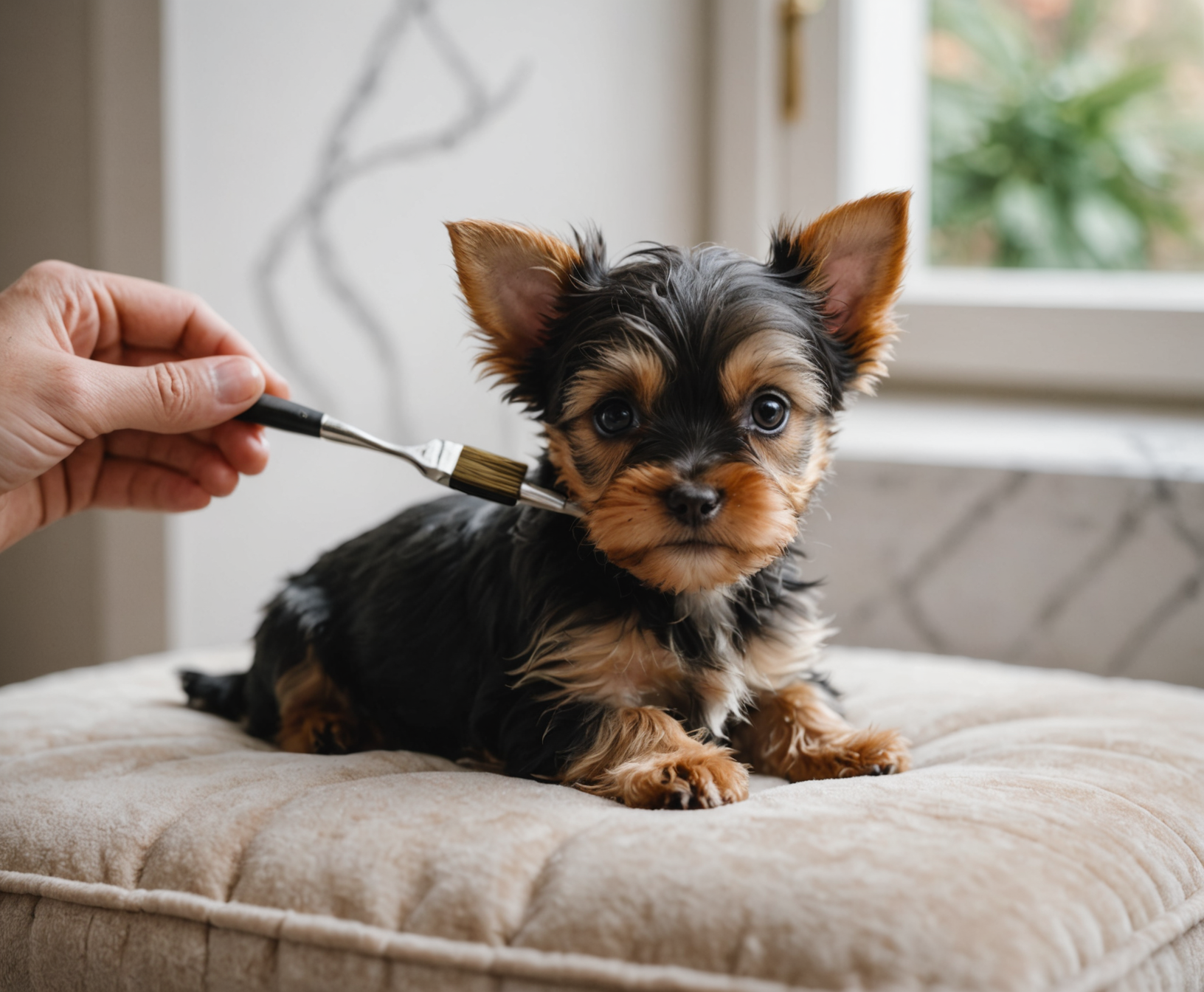 Puppy's first groom